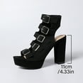 thumbnail image 5 of Viluyesy Women's High Heels Sandals, Adjustable Buckle Thick Sole Peep Toe 2025 Fashion Roman Slingback Shoes Black 7, 5 of 8