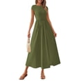 thumbnail image 1 of Vestido largo casual de verano PRETTYGARDEN para mujer, color verde militar, 1 of 9