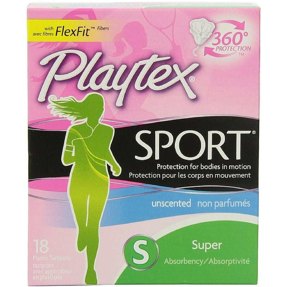 Playtex Sport Unscented Super Absorbency Tampons 18 ea (Pack of 2