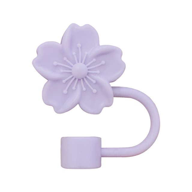 Uds. De paja decorativa con forma de flores de melocotón de 10mm, cubierta para puntas de paja, tapa para pajitas reutilizables, Protector de paja de larga duración