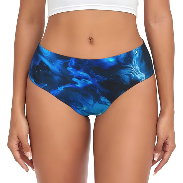 Fotbe Wolf Calzones Estampados para Mujer – Ropa Interior de Algodón, Cómoda, Suave y Elástica-4X-Large