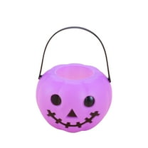Grrvtrz Halloween Decorations !Halloween Pumpkin Bucket,Pumpkin Candy Bucket Plastic Lantern Bucket for Halloween Party Decorations Party Favors Purple