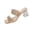 Gold, variant on HTHLVMD Women's Rhinestone Block Heel Sandals, Clear Heel Shoes, Glitter Sandals, Wedding Heeled Sandals, Fashion Women's Chunky High Heel Slip On Sandals Breathable Casual Lace Up Footwear, Silver 8