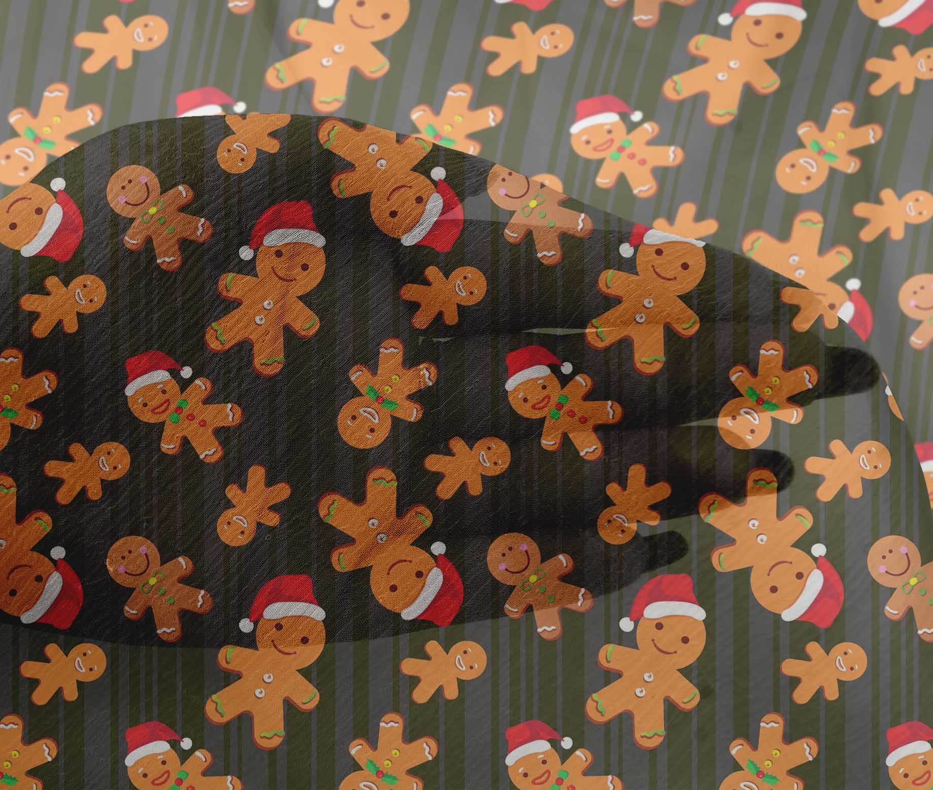 oneOone Viscose Chiffon Dark Olive Green Fabric Christmas Sewing Material Print Fabric By The Yard 42 Inch Wide