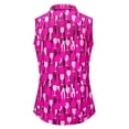 thumbnail image 4 of KHONTS Women's Sleeveless Golf Tops Quarter Zip Graphic Tank Tops Summer Collared Sporty Vest Hot Pink XXL, 4 of 5
