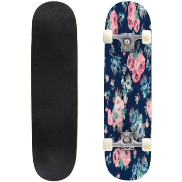 Abstract Elegance Seamless pattern with floral background Outdoor Skateboard Longboards 31"x8" Pro Complete Skate Board Cruiser