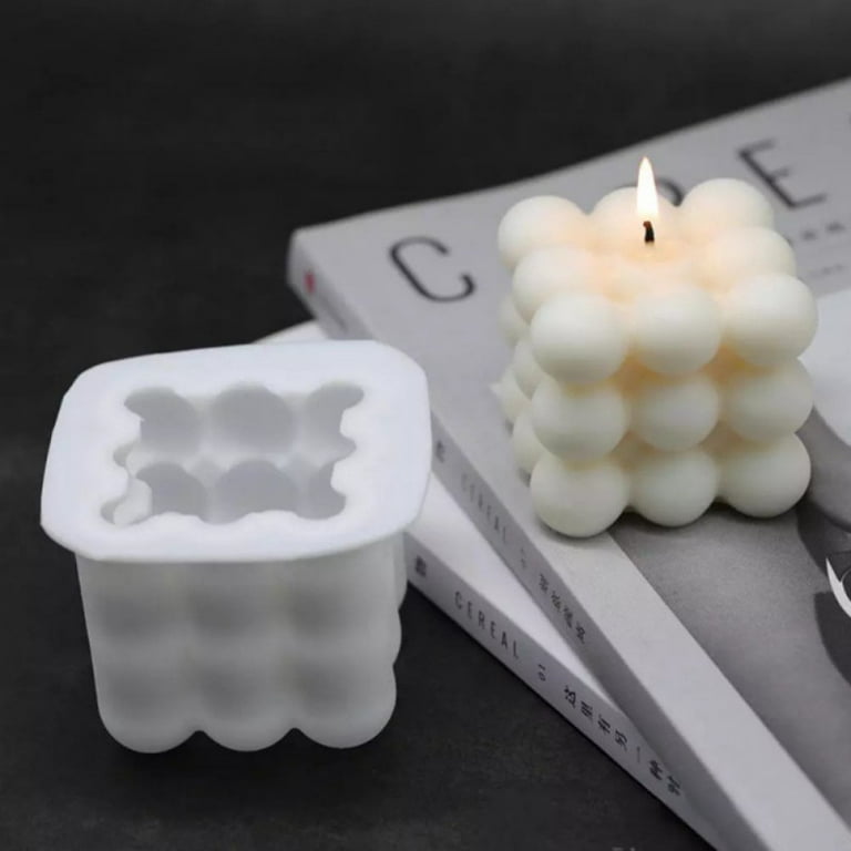 Amazing Fashion Single Magic Silicone Mold Creative Silikonform Mousse Cake Mold DIY Bubble Candle Aromatherapy Candle Handmade Kerze Soap Mold (Small), White