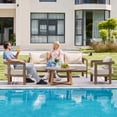 thumbnail image 6 of COMLAX FIELD Outdoor Furniture Set, 4-Piece Metal Patio Conversation Set with 6" Thick Cushions, Outdoor Couch and Patio Chairs Set, 6 of 6
