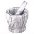 thumbnail image 2 of Creative Home Natural Marble Mortar and Pestle Set Guacamole Molcajete Bowl, Kitchen Spices, Herbs, Pesto Grinder, 5.3" Diam. x 4.5" H, Off-White (patterns may very), 2 of 2