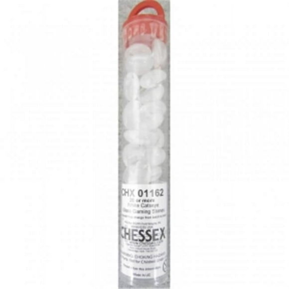 Chessex Manufacturing CHX01162 Tube en Pierres de Verre - Il de Chat Blanc, Lot de 20