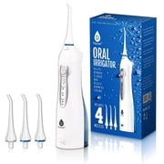 Rechargeable Oral Irrigator with 360° Rotating Nozzle and Large Water Reservoir