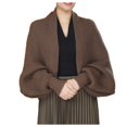 thumbnail image 2 of HNMKIU Women Fashion Knitted Shawl Loose Long Sleeve Temperament Cardigan Functional Scarf ,Brown, 2 of 4