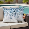thumbnail image 4 of Blue Eucalyptus Leaves Outdoor Waterproof Pillow Covers, Summer Botanical Weeping Decorative Square Throw Pillowcase Sofa Cushion Sham for Patio/Couch/Chair, 16"x16" 2 Pack, 4 of 8