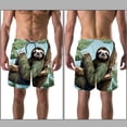 thumbnail image 3 of luoweisi Men's Beach Shorts Quick Dry Swim Trunks with Mesh Lining Sloth L, 3 of 5
