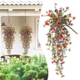 thumbnail image 2 of Artificial Hanging Flowers Plants for Outdoor Spring Decor, Realistic Bloom with Leaves for Home Indoor Planter, Porch Patio Balcony Yard Decoration, 1 Artificial Eucalyptus Violet Wall Hanging, 2 of 8