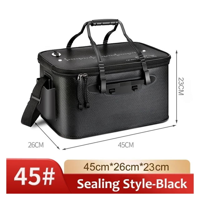 Fishing Tools Foldable Live Fish Bucket EVA Sealing Waterproof Fish Bag Outdoor Angling Fishing Tank ,Versatile Storage