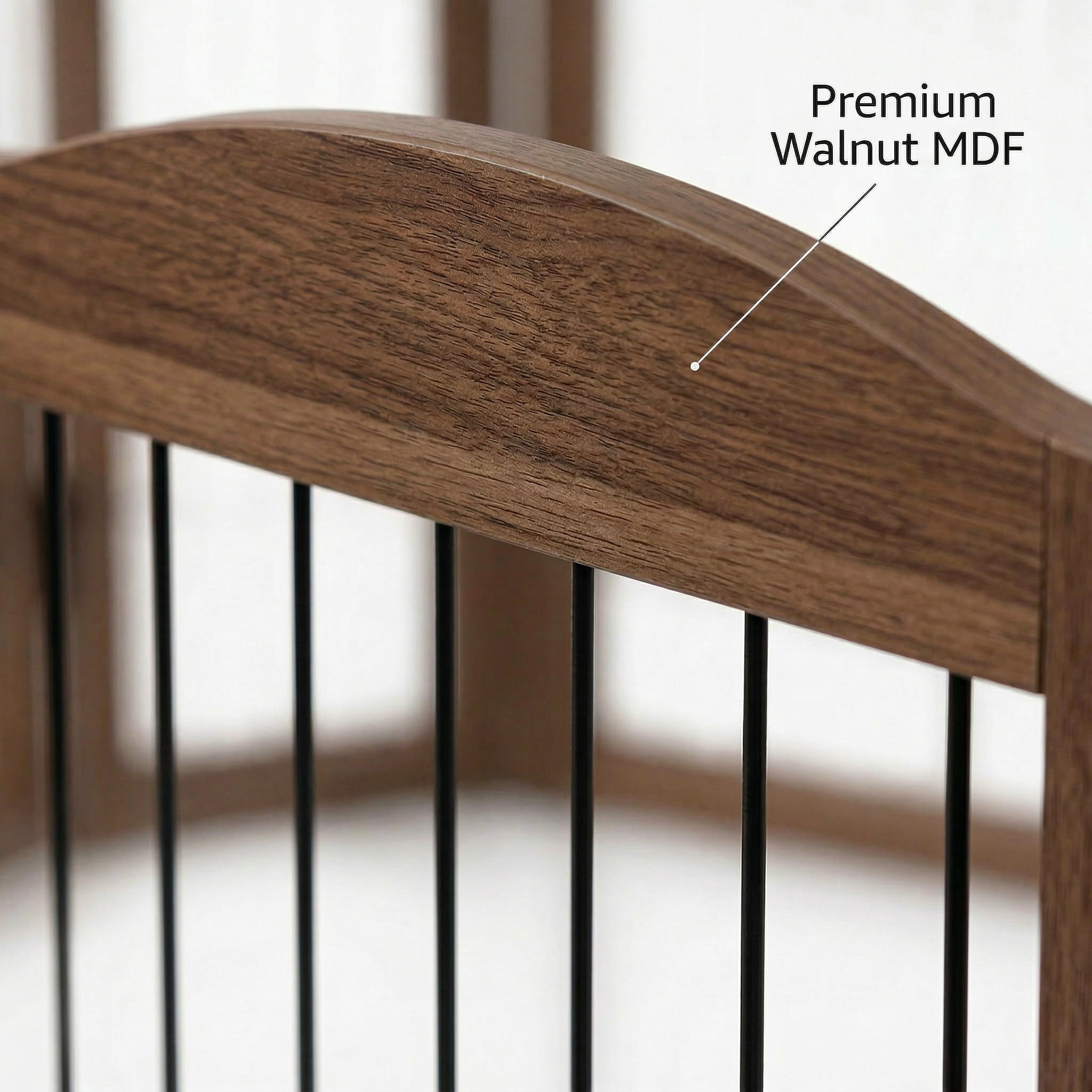 unipaws 31.5 Inch Height Pet Gate with Wood and Wire, 66 Inch Wide Freestanding Walk Through Dog Gate, Foldable Stairs Barrier for Dogs Cats