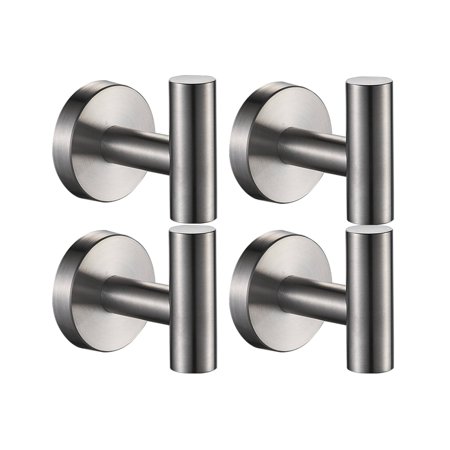 FORIOUS Wall Mounted Towel Hook (Set of 4) Brushed Nickel
