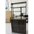 thumbnail image 2 of M optimized Bakers Rack with Cabinet 5 Tier Microwave Stand 64.5" Microwave Storage Rack with Door Vintage Kitchen Utility Storage Shelf with Hooks Large Coffee Bar Station Kitchen, 2 of 9