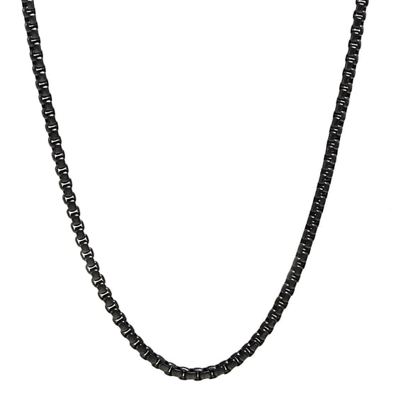 Black Rolo Chain For Women or Men 18" Length 3mm Width Lobster Clasp Ginger Lyne Collection