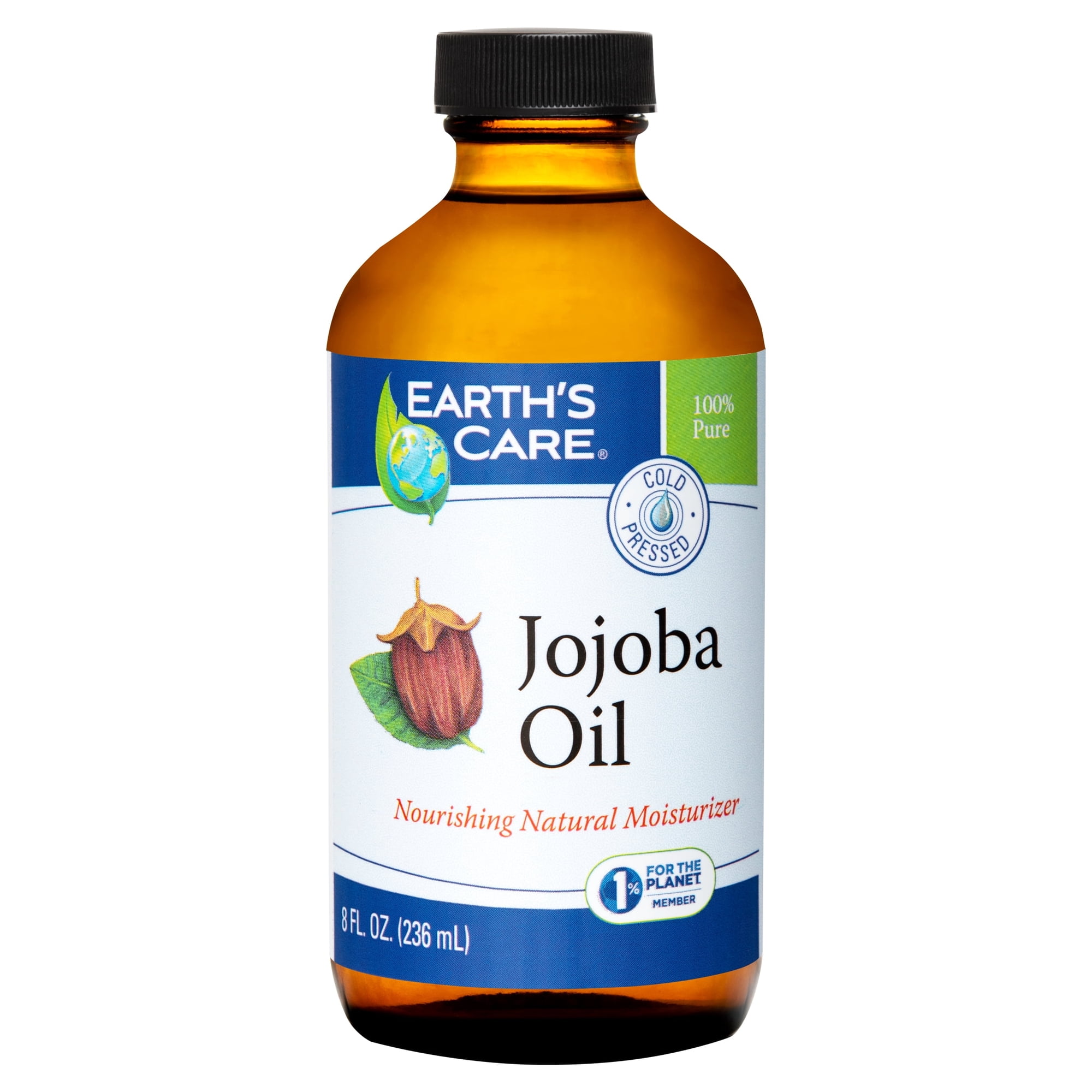 Earth's Care Jojoba Oil - Cold Pressed, Moisturizing, Non-Greasy - 8oz