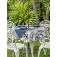 thumbnail image 3 of Outdoor Tablecloth with Umbrella Hole for Patio/Picnic/Party/Camping, Gray Coastal Waterproof Table Cloth Round Cover Washable, Summer Beach Starfish Conch Shell Ocean (Dia 60"), 3 of 9