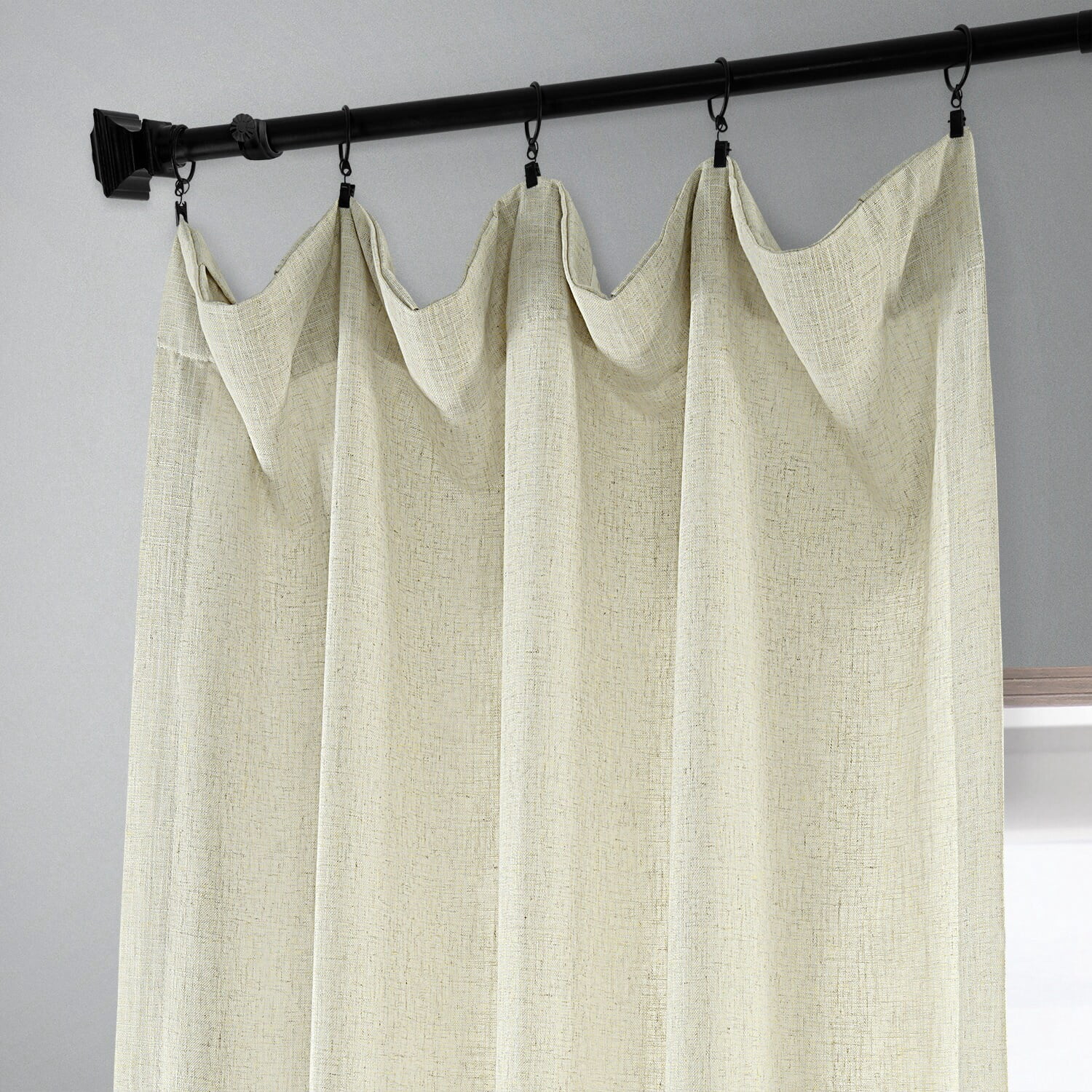 Barley Heavy Faux Linen Curtain (1 Panel), Barley, 50W X 120L