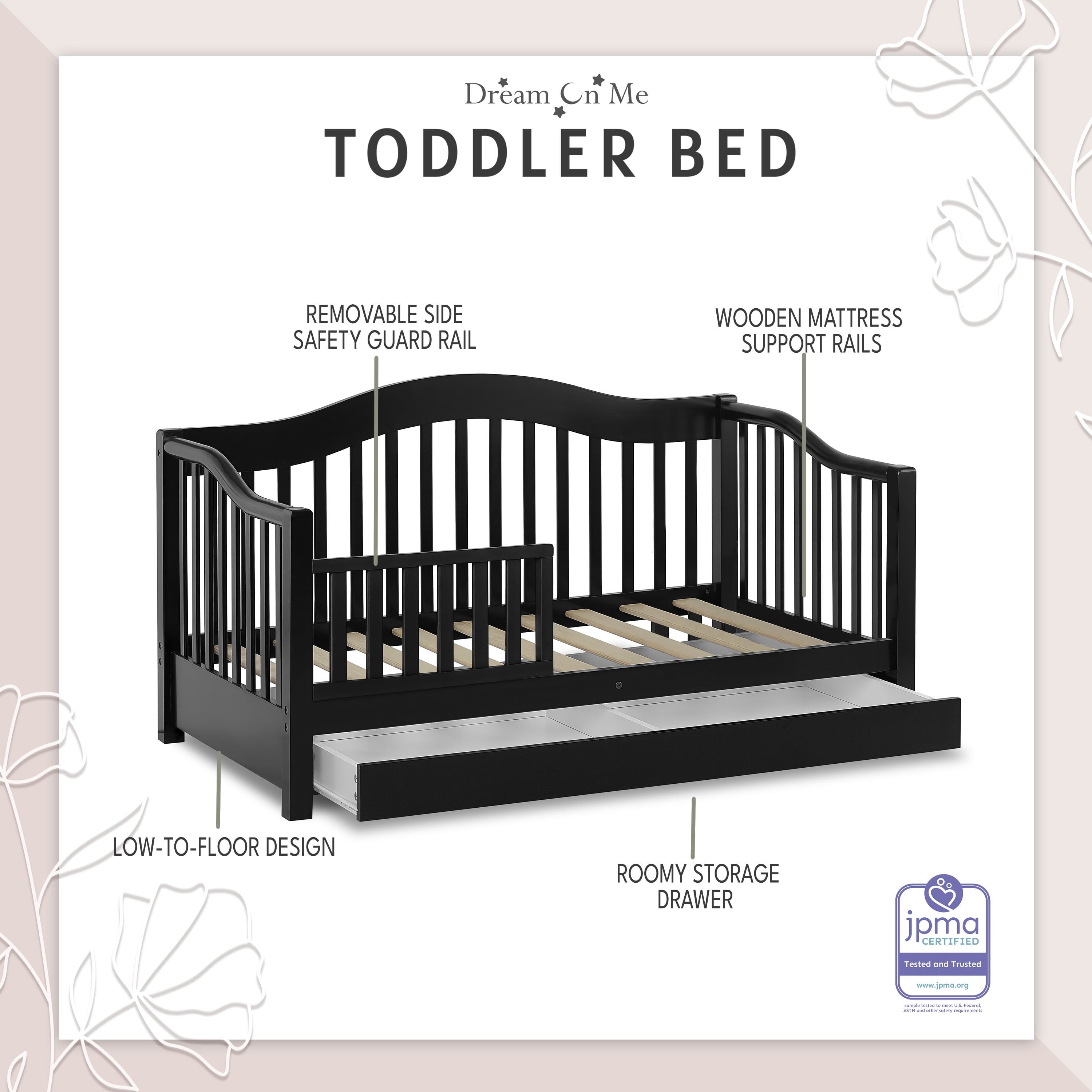 Dream on me toddler bed with storage hotsell