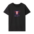 thumbnail image 1 of Camiseta para mujer Verano Regular Fit Ropa Suave Casual Camiseta básica para vacaciones Negro, 1 of 7