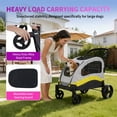 thumbnail image 4 of Extra Large Dog Stroller – Folds Flat, 160 Lbs Capacity Pet Stroller Wagon with 360° Rotating Front Wheels, Adjustable Handle, Ventilated Mesh & Storage Pocket, Easy Clean, 4 of 15