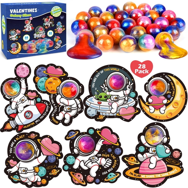Set de regalo de San Valentín SURCVIO Galaxy Slime con tarjetas para niños