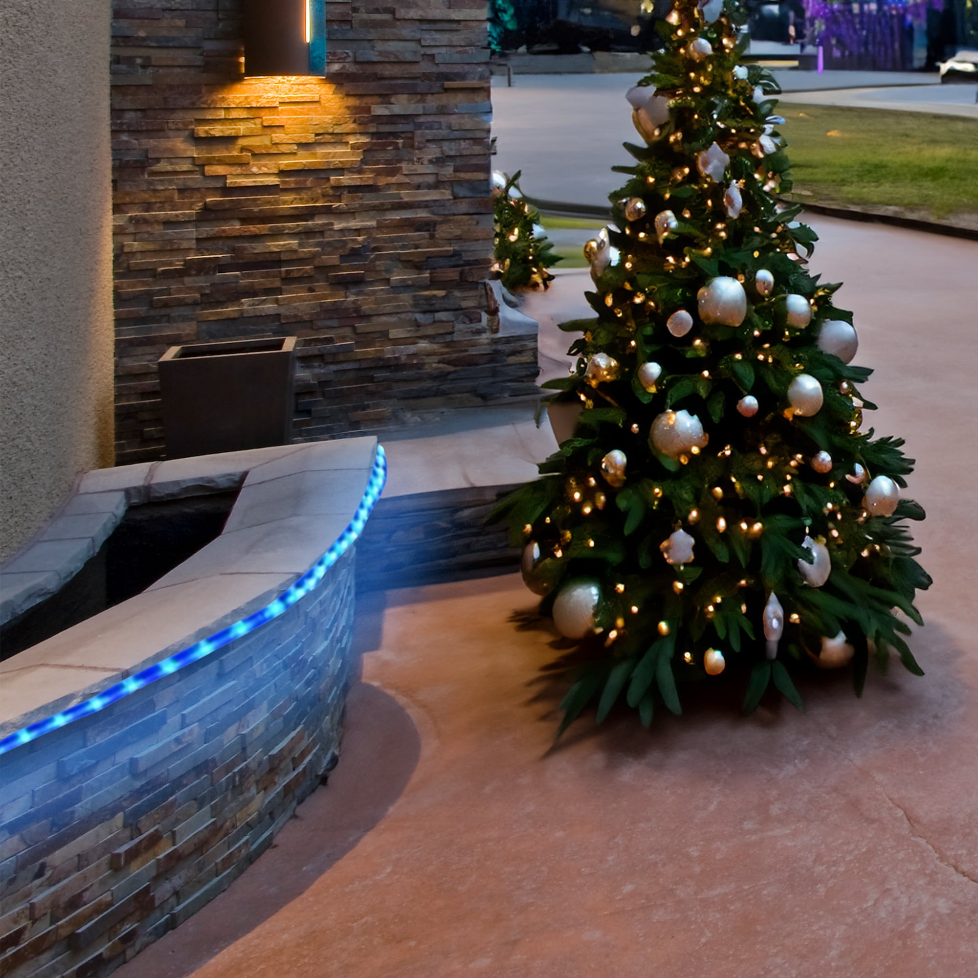 Northlight Flexible Incandescent Outdoor Christmas Rope Light - Blue - 18' Clear Wire