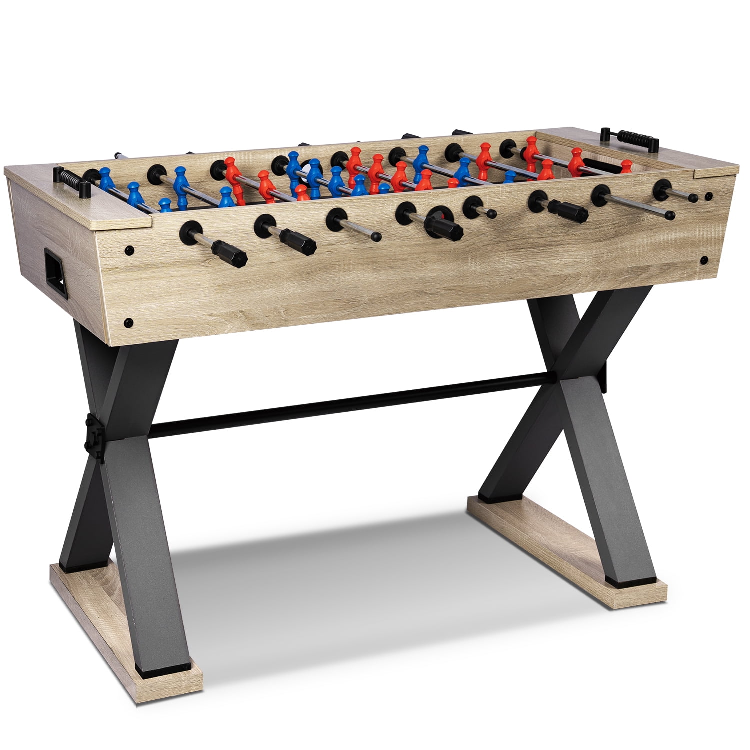 48'' Foosball Table, Wooden Soccer Games Table w/ 2 Footballs, Score Keepers, Indoor Home, Game Room