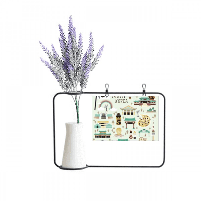 Korea Most Famous Landmarks Artificial Lavender Flower Vase Bottle Card