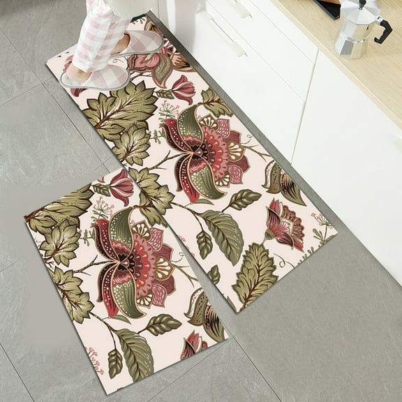2PC Kitchen Mat Cushioned Anti-Fatigue Kitchen Rug Waterproof Non-Slip Heavy Duty 17.7x30 17.7x47inch