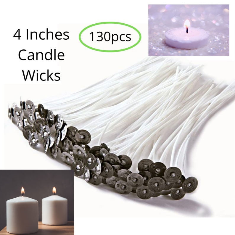 Candle Wicks For Candle Making, Prewaxed Candle Wicks Low Smoke For Diwali,  Diyas, 100% Cotton, 4 in, 130 pcs
