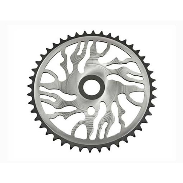 Sprocket Zt7id 44t 1/2 X 1/8 Chrome/Black. for bicycles, bikes, for lowriders, beach cruiser