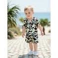 thumbnail image 3 of Toddler Baby Girl Boy Satin Summer Pajamas Set Camouflage Print Short Sleeve Button-Down Pajamas Top Pants Kids 2Pcs Loungwear Sleepwear Pjs, 3 of 9
