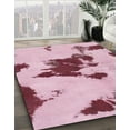 thumbnail image 3 of Ahgly Company Machine Washable Indoor Round Abstract Donut Pink Area Rugs, 4' Round, 3 of 7