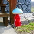 thumbnail image 4 of Esterno Mushroom Lady Solar Statue; Hippy Themed Garden Yard Decor, 4 of 8