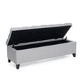 thumbnail image 2 of 51" Storage Ottoman Bench, Light Gray Fabric Upholstered Storage Chest with Tufted Lid, Multi-Functional Seating with Hidden Storage Compartment, 2 of 7