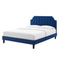 thumbnail image 1 of Platform Bed Frame, King Size, Velvet, Blue Navy, Modern Contemporary Urban Design, Bedroom Master Guest Suite, 1 of 10