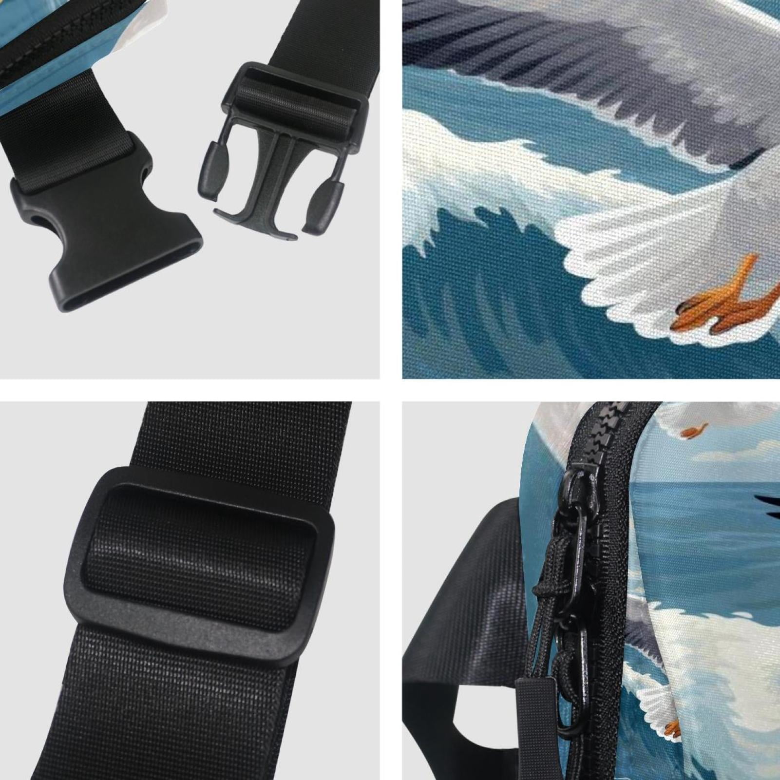 Seagull Lightweight Adjustable Waist Pack Fanny Pack Crossbody Bag with Extension Strap Unisex