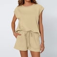 thumbnail image 6 of Scacto Women's Summer 2-Piece Set, Sleeveless Top & Drawstring Shorts Sweatsuits, Casual Loungewear with Pockets, 6 of 6