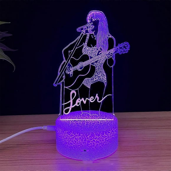 Taylor Swift 3D LED Night Light Desk Lamp 7 Colours Changing with Touch Control Home Room Table Decor