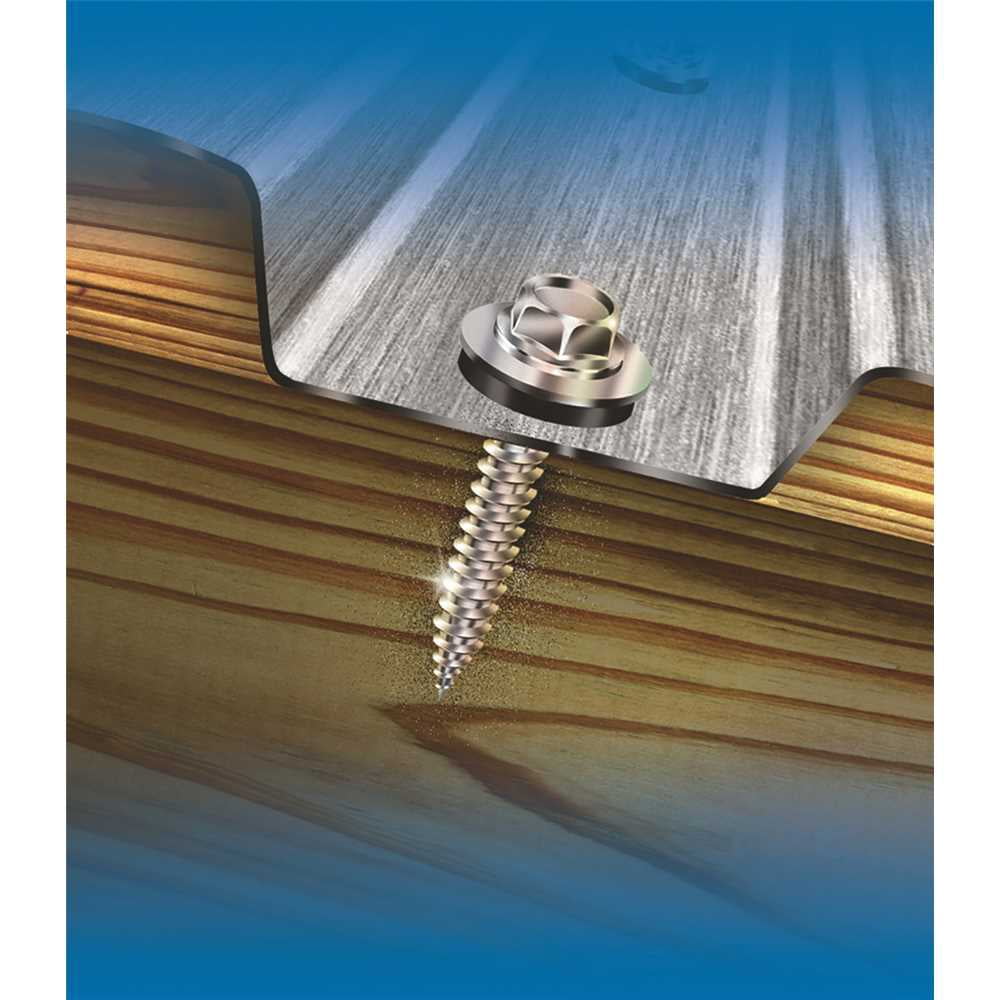 ITW Brands 151546 9 x 2.50 in. Hex Washer Head Sharp Point Metal-to-Wood Roofing Screws - 60 Count