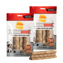 Ultra Chewy Steel Bones Peanut Butter Treat for Dogs, XLarge (2 Pack)