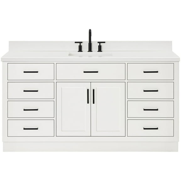 Ariel T067swqrvo Hepburn 67" Free Standing Single Basin Vanity Set - White