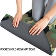 thumbnail image 3 of Classic Camo Green Black Pattern Hot Yoga Mat Towel Non Slip for Hot Yoga - Quick-Drying Yoga Mat Cover with 4 Corner Pockets with Travel Bag - Hot Yoga Towel Non Slip 70"x26", 3 of 6