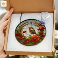 thumbnail image 5 of Robin and Poppies Stained Glass Suncatcher - Spring Bird Window Art, Thanksgiving Gift, Tis The Season Png, Thanksgiving Decor,, 5 of 5